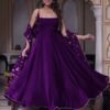 Purpulecl_4.jpg Gorgeous Violet Heavy Faux Georgette With Fully Flair Anarkali Suit