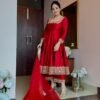 RED-STD_1.jpg Red Color Vichitra Silk Royal Suit Set