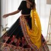 SP-24BLACK_1.jpg Black Faux Georgette Chaniya Choli with Original Mirror Work