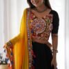 SP-24BLACK_2.jpg Black Faux Georgette Chaniya Choli with Original Mirror Work
