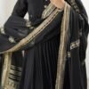 SP-27black_2.jpg Black Bollywood Style Anarkali Suit with Chinon Silk & Sequin Work