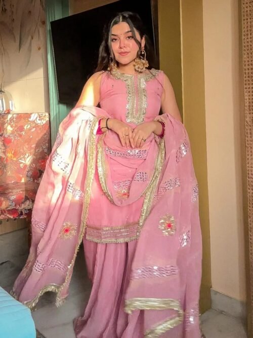 SRK-5282PINK_1.jpg Pink Occasion Wear Sharara Set