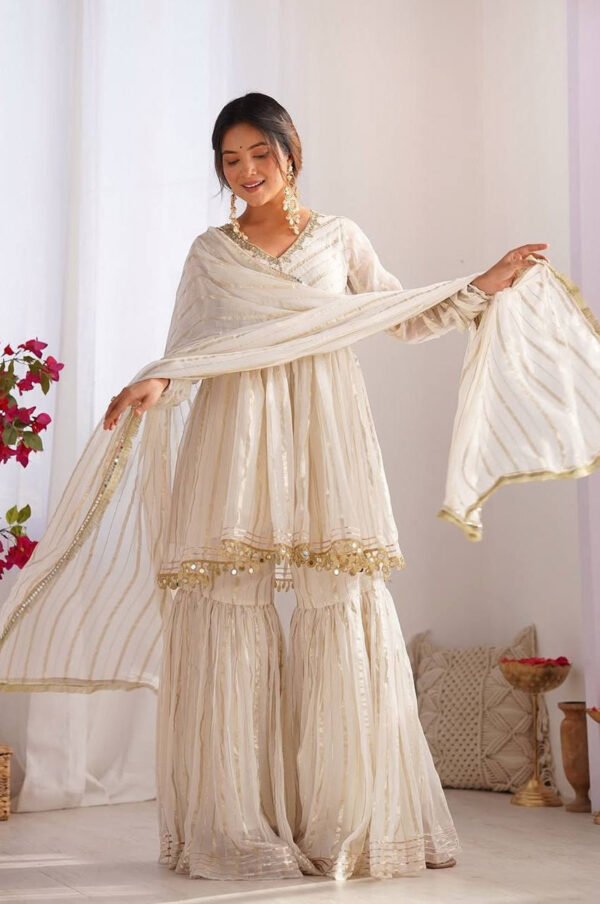SRK-5300_3.jpg Gold White Designer Sharara Suit Set
