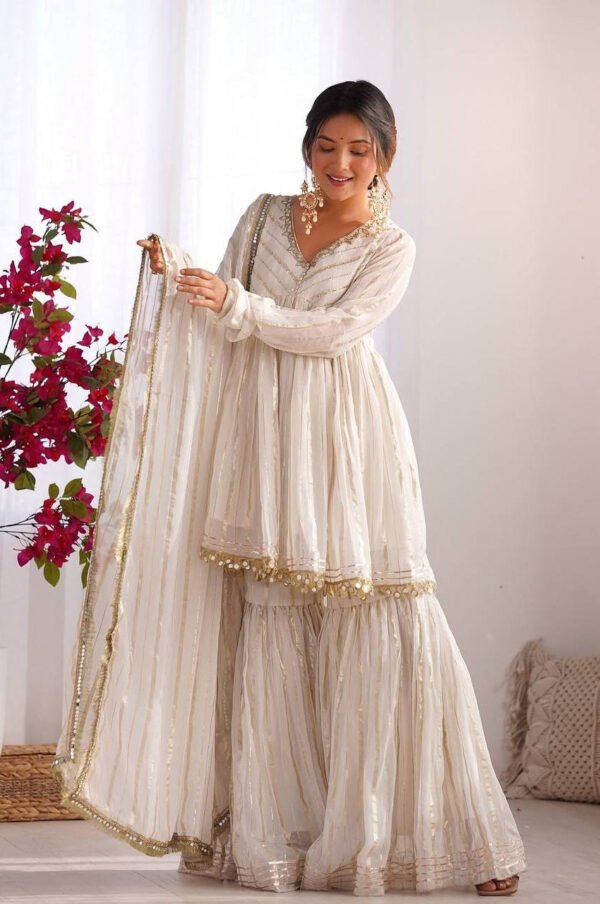SRK-5300_4.jpg Gold White Designer Sharara Suit Set