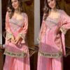 SRK-5326_4.jpg Pink Fendy Silk Sharara Suit with Real Mirror Work