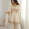 SRK-5339_1.jpg Ivory Tebby Organza Silk Sharara Suit with Real Mirror Lace Work