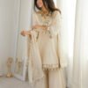 SRK-5339_2.jpg Ivory Tebby Organza Silk Sharara Suit with Real Mirror Lace Work