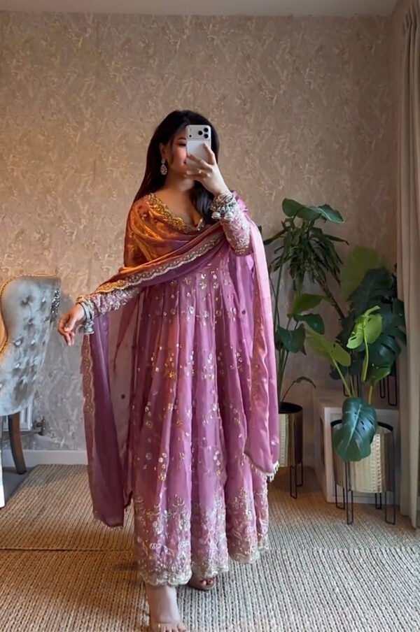SSC-689_1.jpg Carnival Pink Heavy Anarkali Suit Set