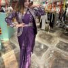 SST-1078_3.jpg Wine Rangoli Silk Ready-to-Wear Saree with Embroidered Blouse, Koti