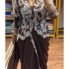 Elegant Brown Indo-Western Drape Saree Set