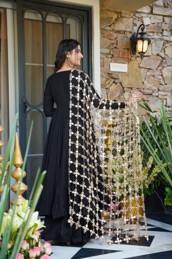 ST-1152BLACK_2.jpg Black Roman Silk Palazzo Suit Set