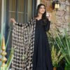 ST-1152BLACK_3.jpg Black Roman Silk Palazzo Suit Set