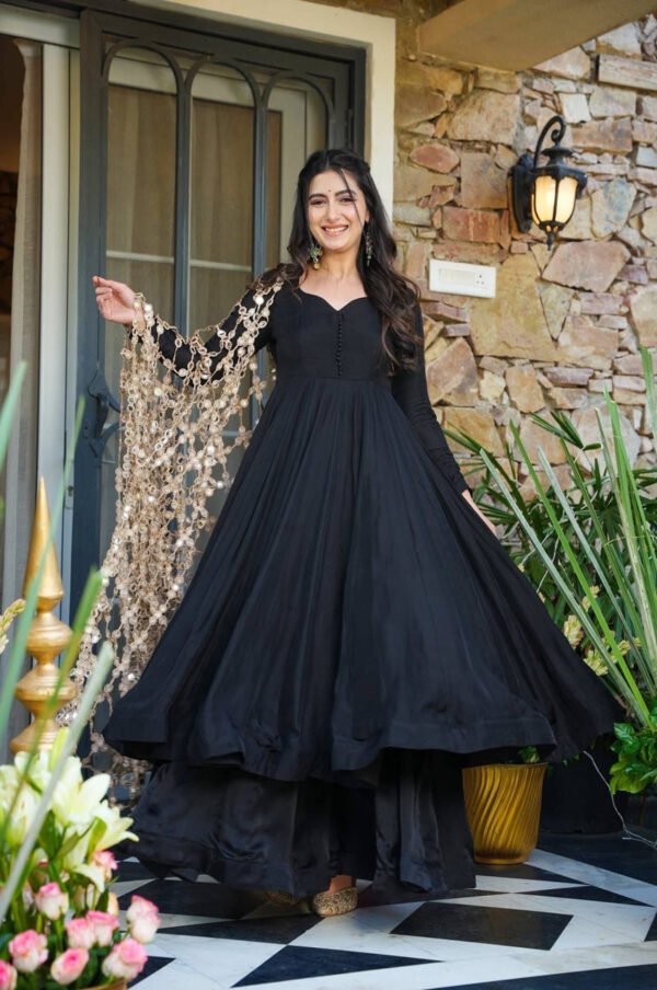 ST-1152BLACK_4.jpg Black Roman Silk Palazzo Suit Set