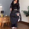 ST-1160_1.jpg Black Roman Silk Palazzo Suit
