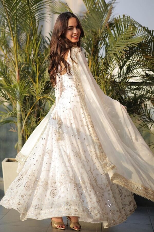 STD-128WHITE_3.jpg Luxurious White Gown with Sequence Work & Dupatta