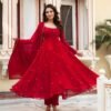TC-RED_1.jpg Radiate Elegance in This Red Hand Work Anarkali Suit
