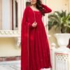 TC-RED_2.jpg Radiate Elegance in This Red Hand Work Anarkali Suit