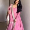 TD-6072PINK_2.jpg Pink Elegant Chinon Embroidered Suit Set