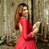 TD-6074RED_1.jpg Red Wedding Wear Heavy Embroidered Anarkali Suit