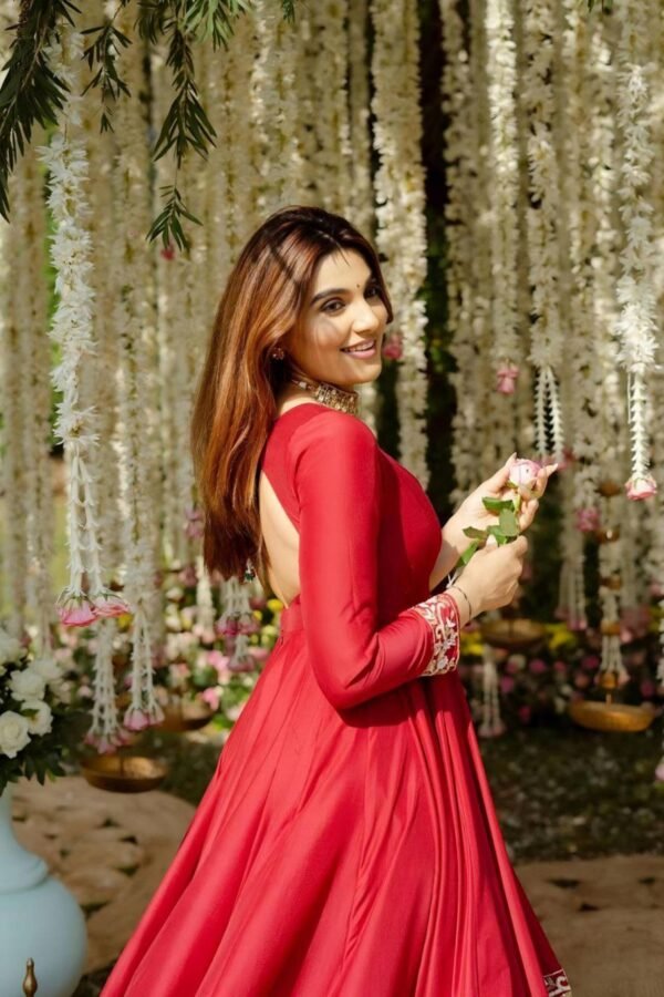 TD-6074RED_1.jpg Red Wedding Wear Heavy Embroidered Anarkali Suit