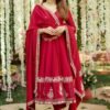TD-6074RED_2.jpg Red Wedding Wear Heavy Embroidered Anarkali Suit
