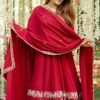 TD-6074RED_3.jpg Red Wedding Wear Heavy Embroidered Anarkali Suit