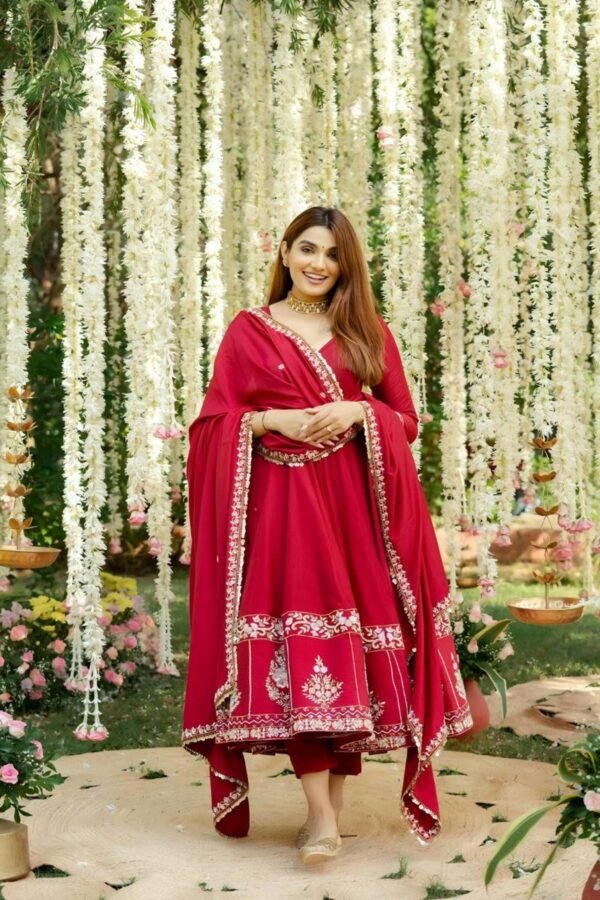 TD-6074RED_4.jpg Red Wedding Wear Heavy Embroidered Anarkali Suit