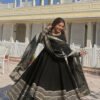 TD-6104_1.jpg Black Noor Anarkali Gown Suit Set