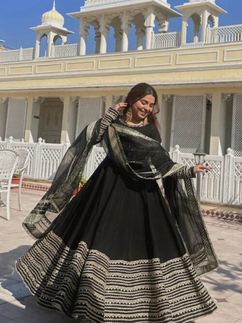 TD-6104_1.jpg Black Noor Anarkali Gown Suit Set