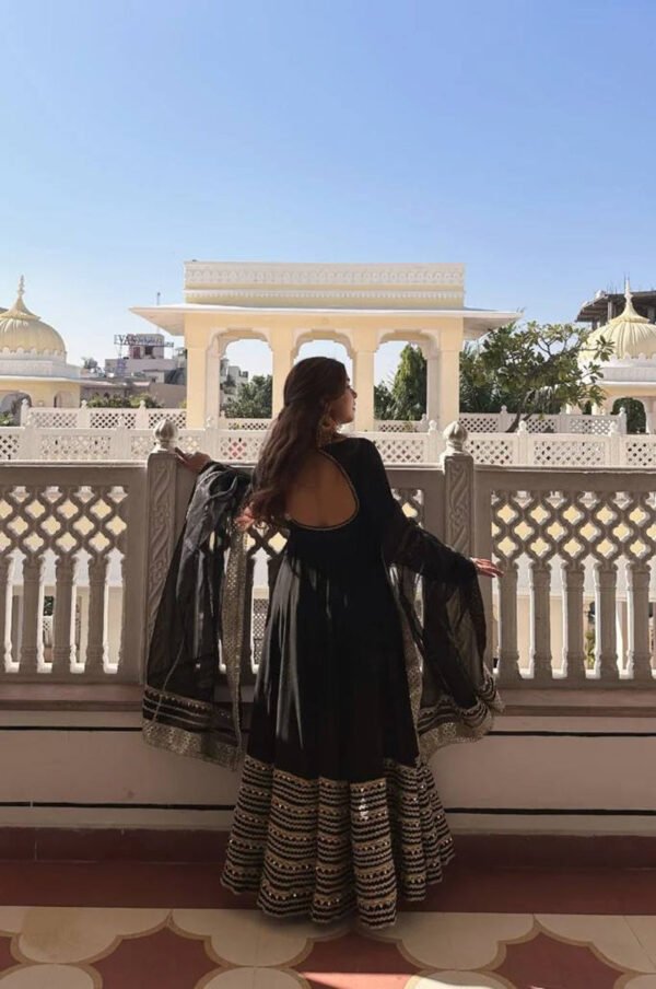 TD-6104_3.jpg Black Noor Anarkali Gown Suit Set