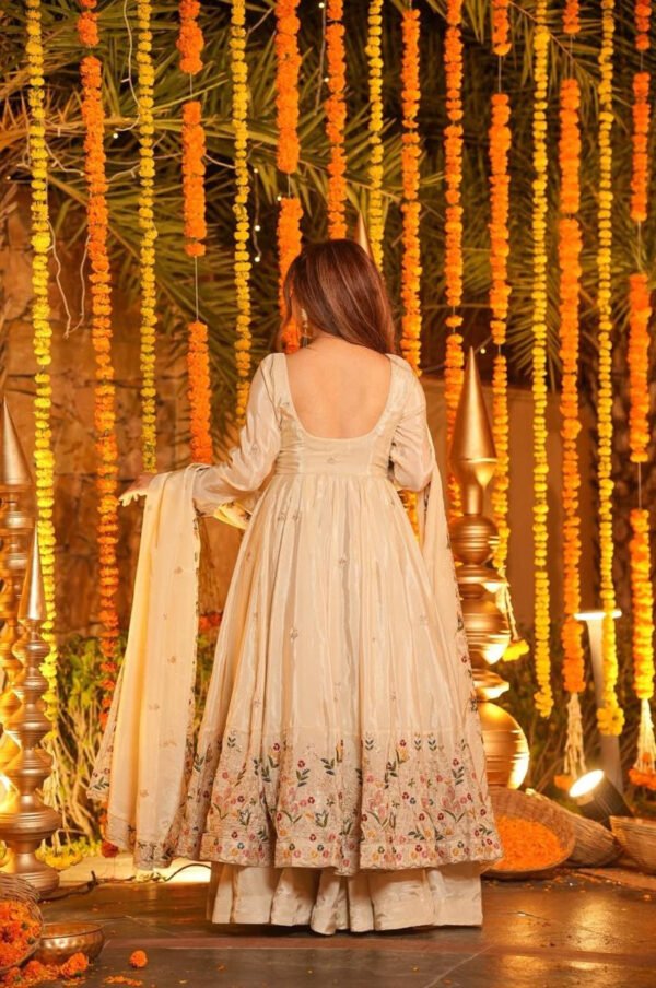Off-White Wedding Special Palazzo Suit Set