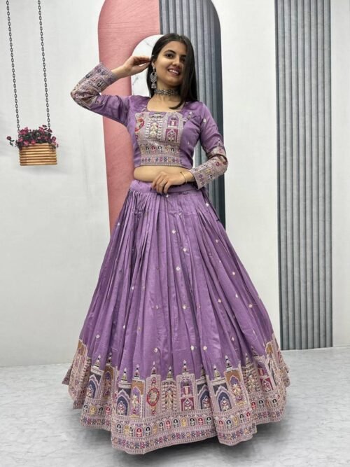 Tapi-245ONION_2.jpg Mauve Embroidered Vichitra Silk Lehenga Choli