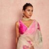 skS264-4-KamalBeigeOrganzaSilkSareewithRaani_1.jpg Kamal Beige Organza Silk Saree